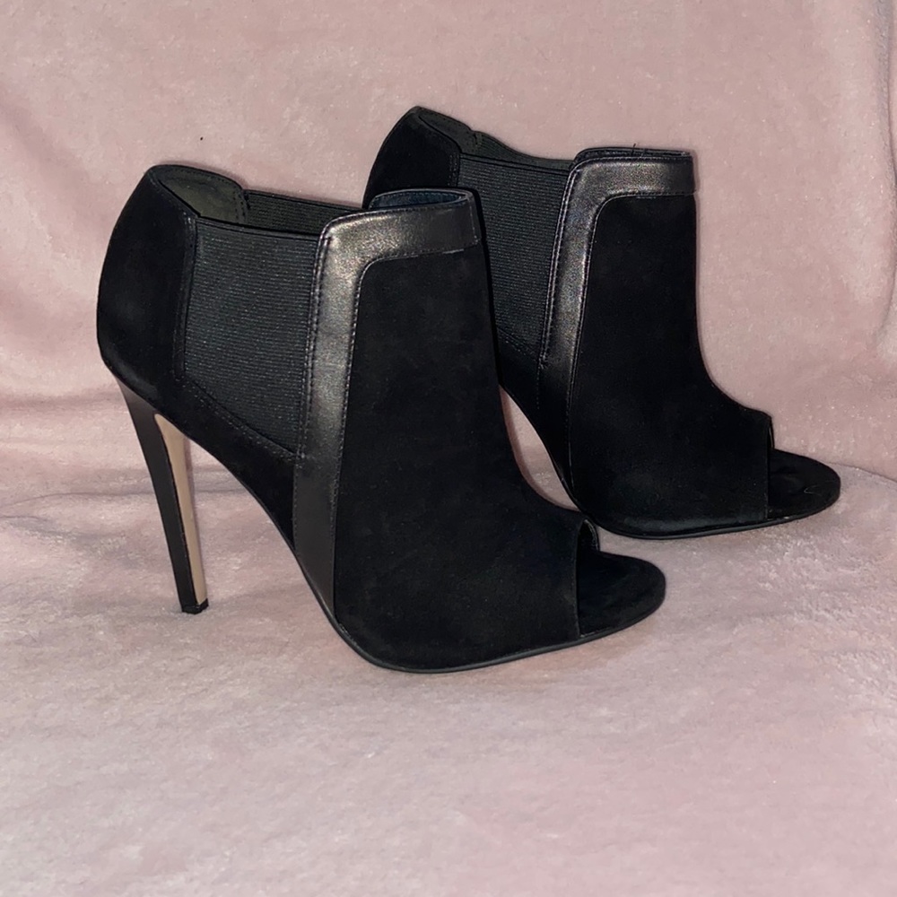 Faux suede/leather booties.